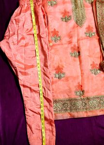 Elegant Peach Embellished Salwar Kameez