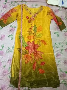 Yellow Floral Print Kurta