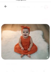 Adorable Orange Baby Dress & Headband