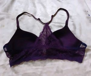 Plunge Front Bra with Lace