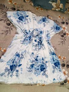 Chic Floral Print Kaftan Dress