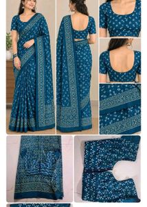 Sarees with matching  stitched blouses
