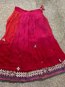 Vibrant Pink Navratri Lehenga Skirt
