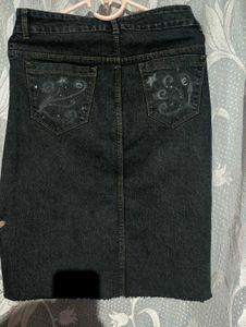 2000s embellished denim skirt