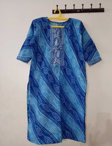 Blue printed kurta set with dupatta ✨