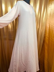 Elegant Pink Maxi Dress Abaya