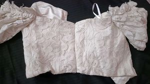 Puff Sleeve Lacey Corset Top(Imported)