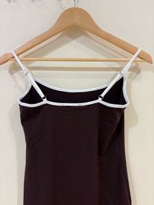 BERSHKA Brown Mini Slip Dress