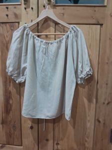 Cream Peasant Top