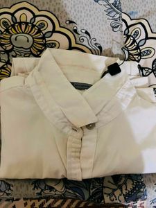 White Button-Up Shirt &amp; Black Pants Set