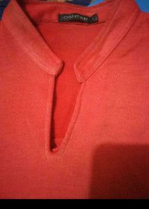 Red Embroidered  Kurta