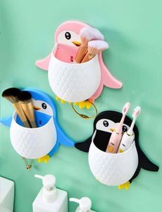 1pcs Penguin Toothbrush Holder With Wall Mounting