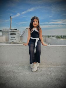 Cute Black &amp; White Jumpsuit for Girls