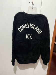 Cozy Black Teddy Fleece Sweatshirt