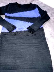 Fluffy Striped V-Neck top