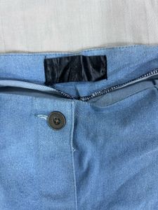 Light Blue Denim Scallop Skirt