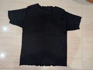Black Lettuce Trim T-Shirt