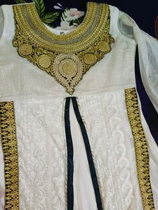 White Party Wear Suit &amp; Purple Set Free