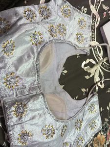 Stunning Embellished Silver Blouse