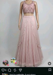 Elegant Pink Embellished Lehenga Choli