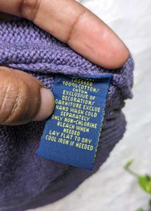 ralph lauren Purple Button Neck Knit Sweater
