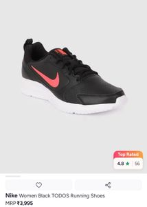 Nike Toods- Women's Black Running Shoes- UK 5