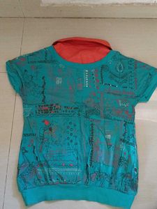 Blue &amp; Orange Printed top