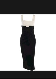 Chic Black &amp; White Midi Dress