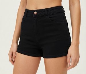 Black High-Waisted Denim Shorts