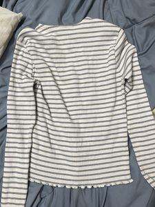 Striped Button-Up Cardigan