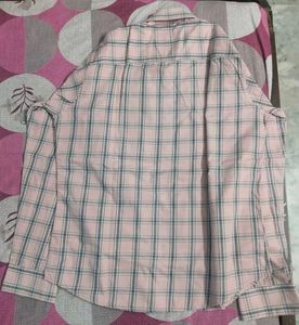 Men's Pink Checkered Casual Shirt
