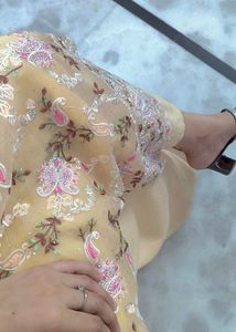Barik work and light weight suit sort palazo duppa