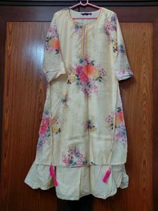 Srishti Size L Creamy yellow Print Kurta