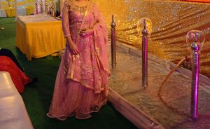 Onion Colour Showroom Piece Lehanga