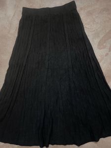 classic elegant black pleated Knit Skirt