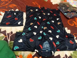 Cute Heart Print Pajama Set