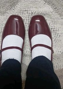 Shiny Cherry Red Mary Jane Heels