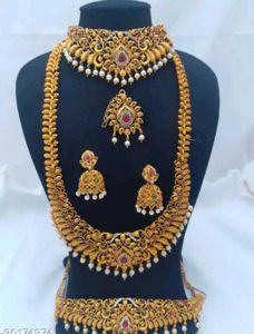 Elegant Gold-Plated Indian Jewelry Set