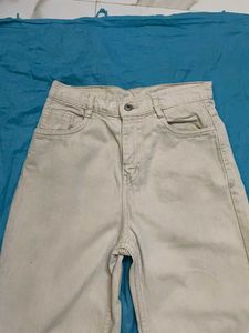 Stylish Beige Wide-Leg Jeans