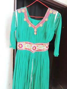 Embellished Teal Ethnic Gown