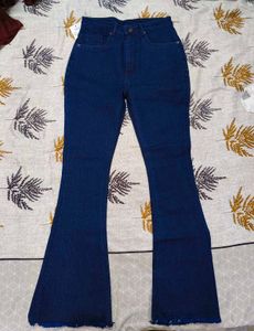 Women's Flared Blue Denim Jeans