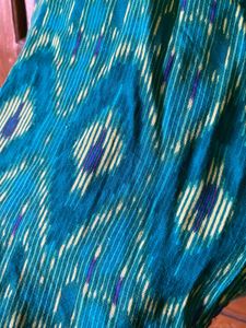 Vibrant Teal Ikat Print Kurta/dress