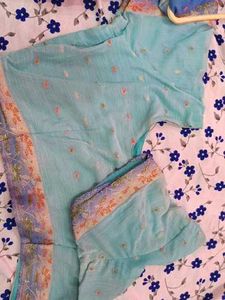 Blue Chiffon Saree