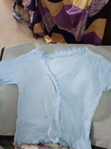Light Blue  Cardigan Top