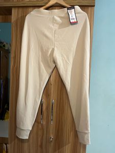 New Beige Joggers with Zip Pockets