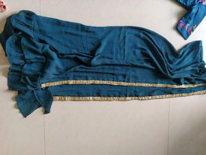 flared chaniya choli with frills and khatli work b