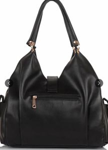 Chic Black Faux Leather Shoulder Bag