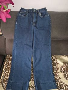 Classic Blue Denim Wide Leg Jeans