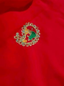 Red Embroidered Saree with blouse