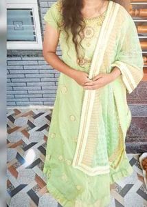 Light Green Embroidered Kurta Set